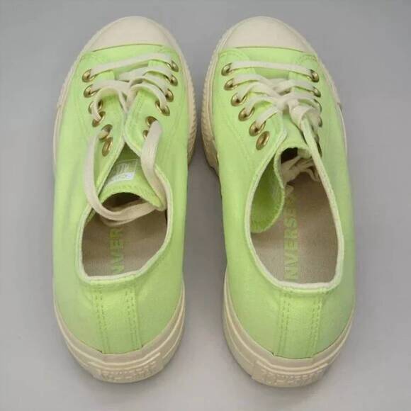 NEW CONVERSE women's low platform tennis sneakers in citron